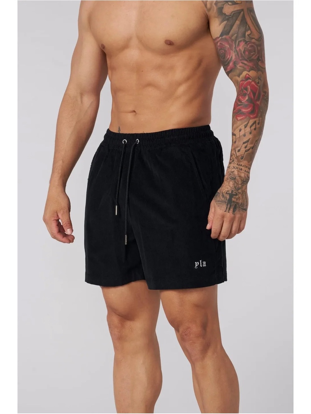 YoungLA Corduroy Lounge Shorts Black Size Large Men’s Relaxed Fit Streetwear Gym